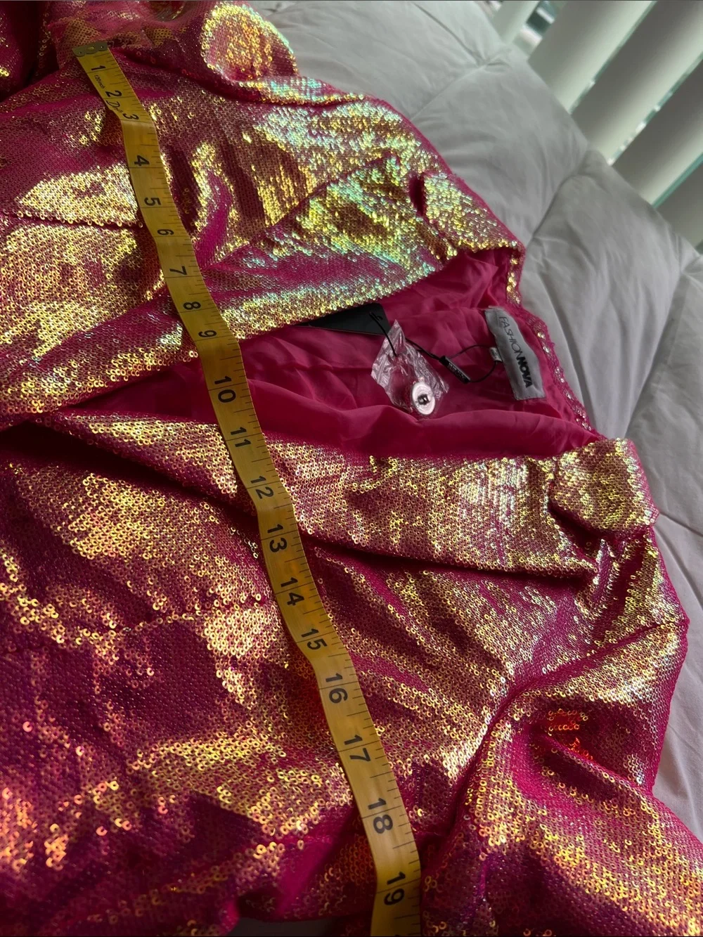 Fashion Nova Pink and Gold Sequin Blazer - Picture 10 of 15